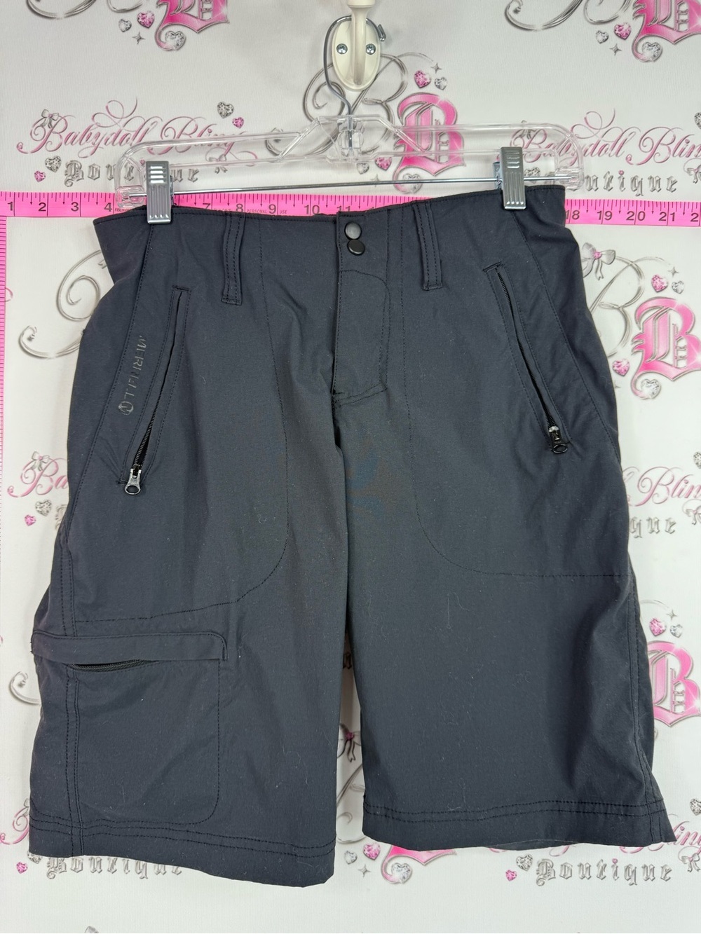 Merrell UPF 50 shorts opti wick summer sun protection Black Cargo Shorts